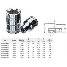 Торцевая головка E16 для винтов с наружным TORX HE-00050201683 HEYCO Торцевая головка E16 для винтов с наружным TORX HE-00050201683 HEYCO
